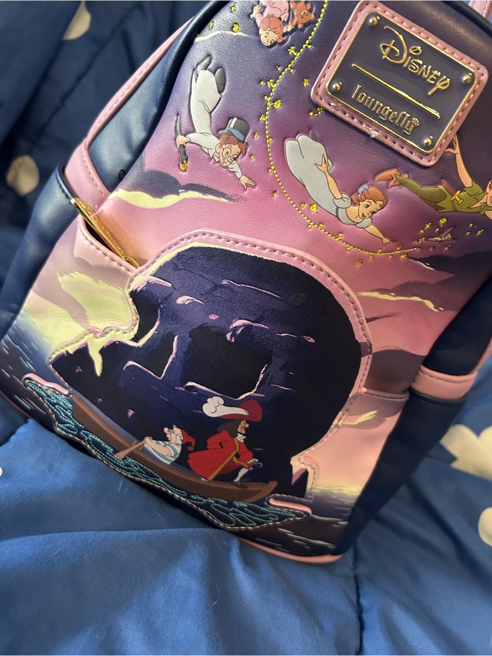 Loungefly Peter Pan Skull Rock Backpack Captain Hook Tinker Bell Disney - Picture 3 of 12